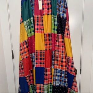 Anthropologie Maeve Madras Tiered A-Line Maxi Skirt reposh new with tags